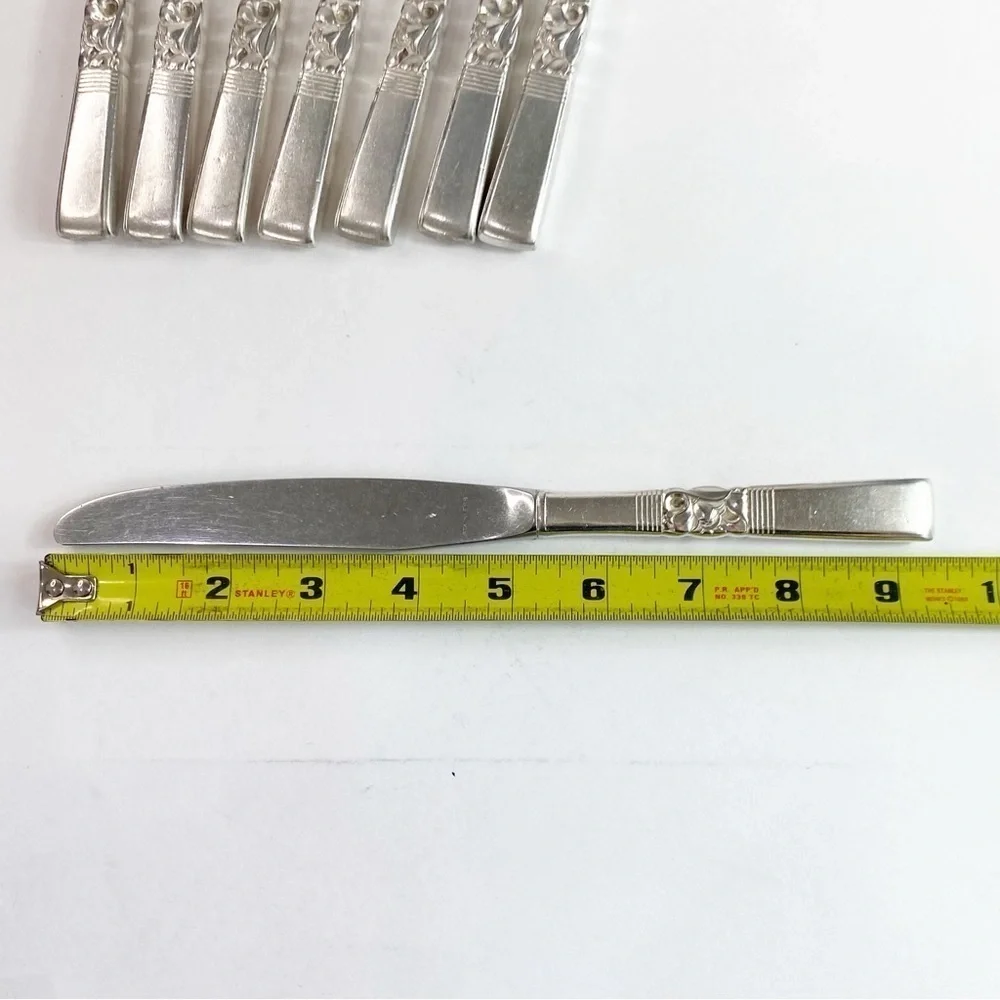 Vintage Oneida Community Morning Star 40’s Silverplate Flatware 8 Dinner Knives